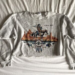 Vintage Hanes cropped Jackson Hole, Wyoming crewneck
